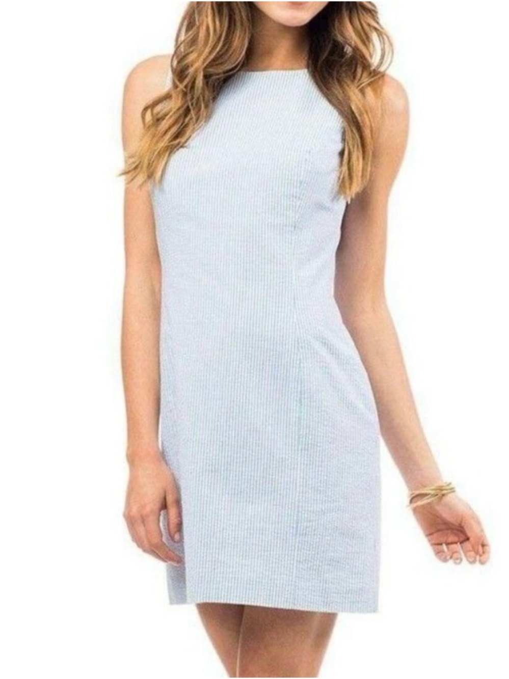 Southern Tide Light Blue Ruffle Back Sleeveless Shift Dress NWT - Picture 2 of 4